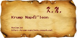 Krump Napóleon névjegykártya